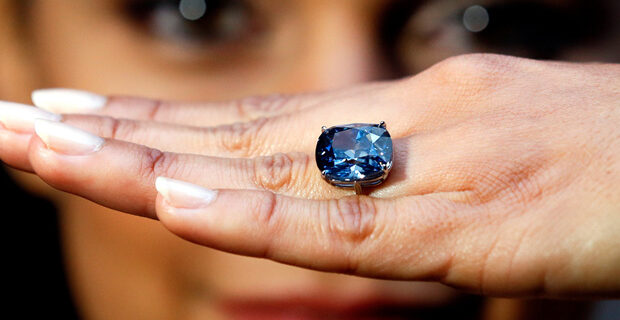 Rare flawless 'Blue Moon Diamond' goes on display in Los Angeles