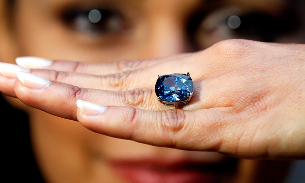 Rare flawless 'Blue Moon Diamond' goes on display in Los Angeles